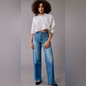 American Eagle Strigid Curvy Super High-Waisted Baggy Straight Jean 4 Regular